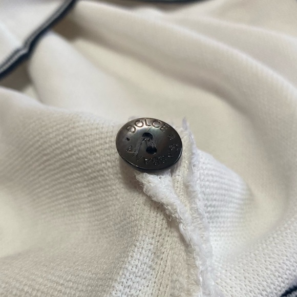 Dolce & Gabanna polo shirt with buttons and navy trim - Picture 5 of 7
